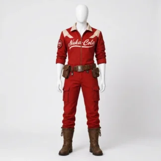 Nuka-Cola Jumpsuit Costume Distressed Canvas Cotton Fall-Inspired Cosplay Outfit – Weathered Unisex Gamer Suit