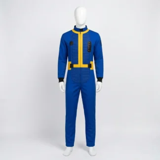 Fallout Vault Dweller Cosplay Costume – Retro Gamer Jumpsuit for Conventions & Halloween New Vegas