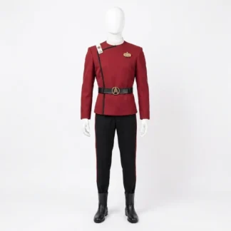 Starfleet Red Uniform Cosplay Costume - Sci-Fi Command Officer Jacket & Trousers