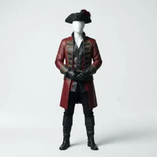 Handcrafted Leather Pirate Long Coat – Captain Hook LARP Cosplay Costume